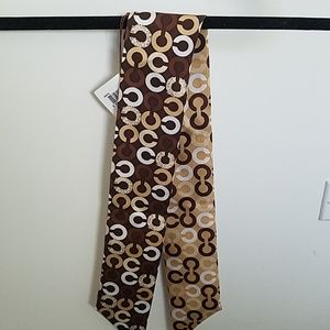 Coach silk stitch op art ponytail scarf in khaki